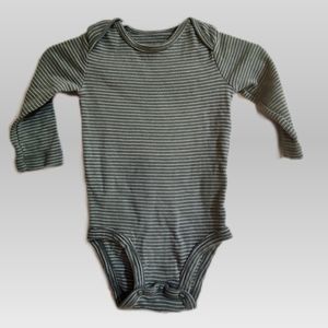 Carter's 6 months Green & White Stripped Onesie